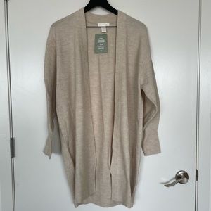 H&M cream/beige, polyester cardigan *NEW WITH TAGS | size S